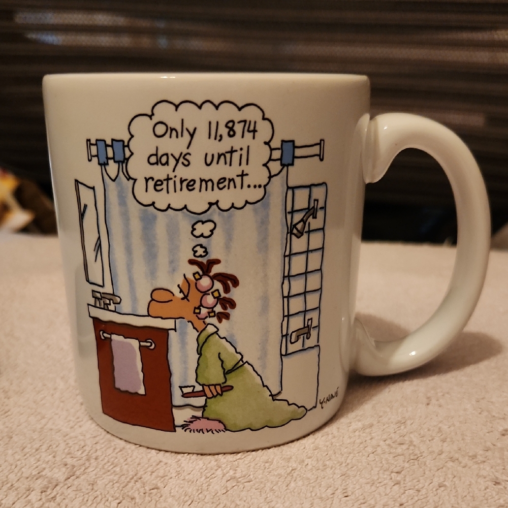 Vintage AMERICAN GREETINGS/ DESIGNER collection RETIREMENT MUG / COFFEE CUP